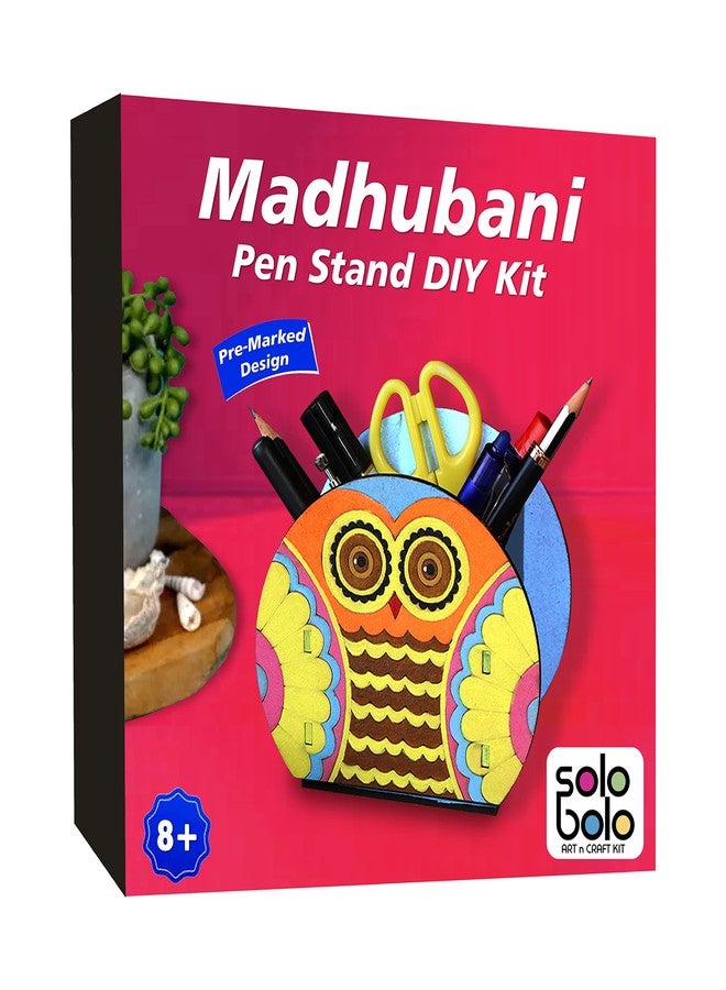 SOLOBOLO Madhubani Pen Stand Painting Kit | Art and Craft Kit for Girls 9-12 | Madhubani Art Kit for Girls 12-15 | Pen Stand for Kids DIY Kit with Art Supplies | Best Girls Gifts 10+ Years - Image 1